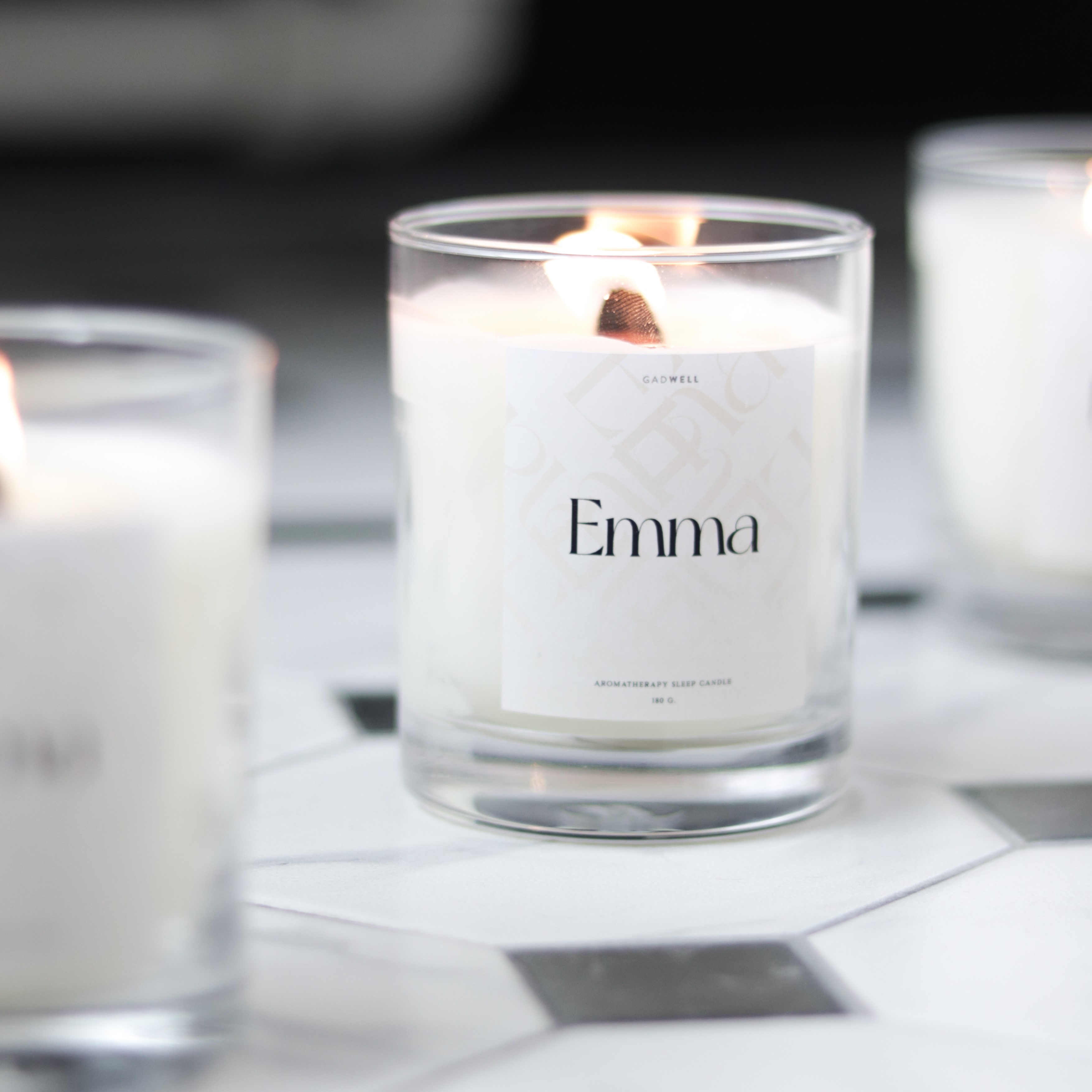Gadwell Emma Aroma Therapy Sleep Candle 180g เทียนหอม ที่จะสร้างความสดชื่นและผ่อนคลายให้กับคุณ Fresh Green Citrus, Fruity Floral with Ginger Notes
