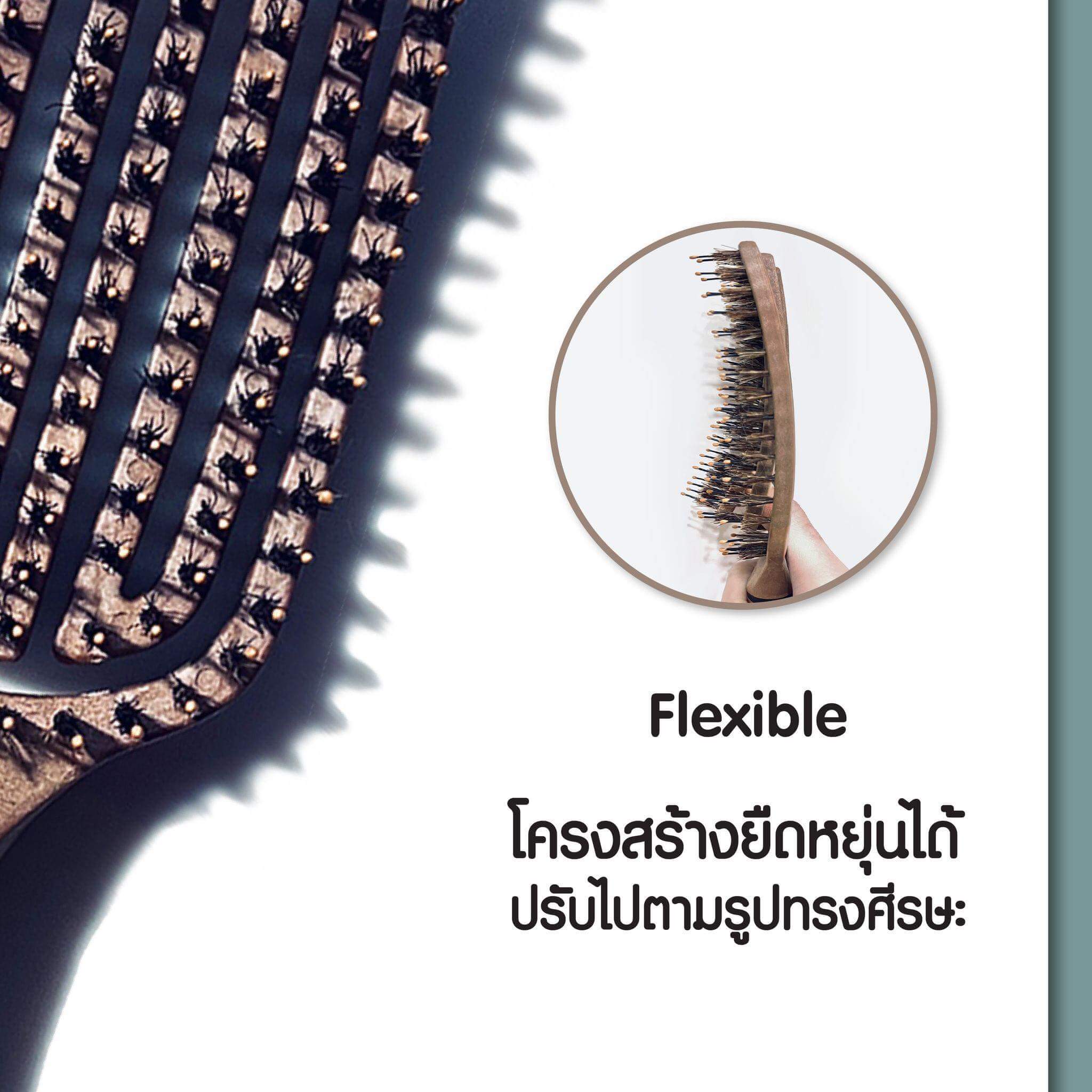 Yao,Yao Flip Boar Brush,thecosmeticsyao,tcmyao,tcmtools,Little Moving Teddy Nylon Brush,Little Moving Teddy Boar Brush,หวีหมีน้อย,หวีเหยา,หวีเกาหลี,ลดผมพันกัน