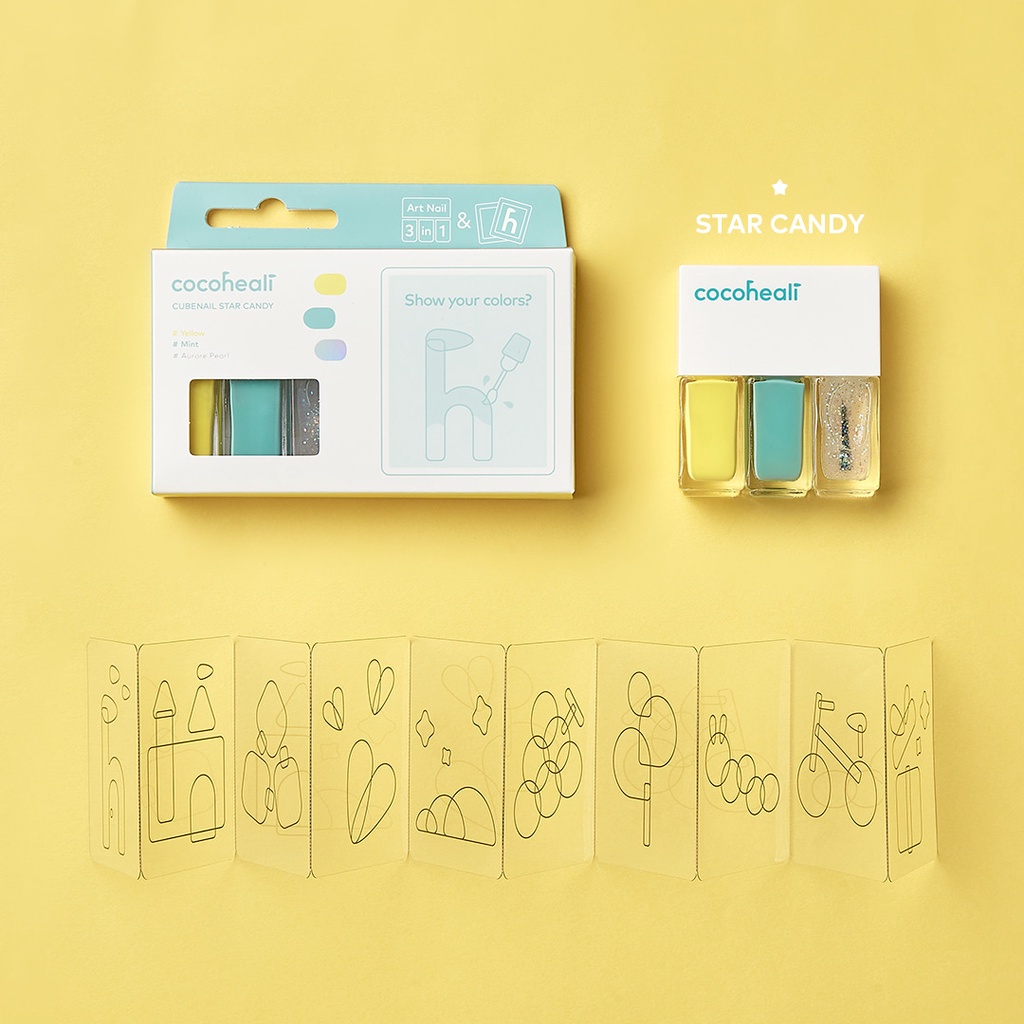 COCOHEALI Cube Nail Star Candy 13.5g สีทาเล็บปลอดภัยไร้สารอันตราย 100% เด็กทาได้ คุณแม่มั่นใจ ลอกออกได้ ไม่ต้องล้าง ไม่มีกลิ่นฉุน