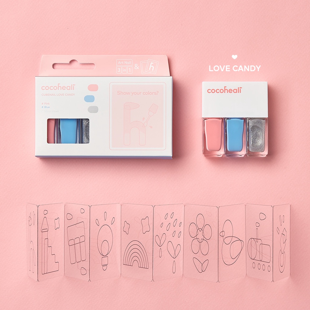 COCOHEALI Cube Nail Love Candy 13.5g สีทาเล็บปลอดภัยไร้สารอันตราย 100% เด็กทาได้ คุณแม่มั่นใจ ลอกออกได้ ไม่ต้องล้าง ไม่มีกลิ่นฉุน