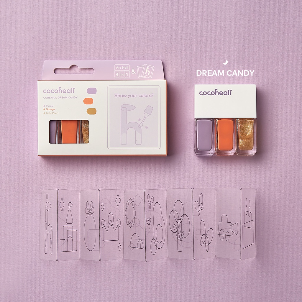 COCOHEALI Cube Nail Dream Candy 13.5g สีทาเล็บปลอดภัยไร้สารอันตราย 100% เด็กทาได้ คุณแม่มั่นใจ ลอกออกได้ ไม่ต้องล้าง ไม่มีกลิ่นฉุน