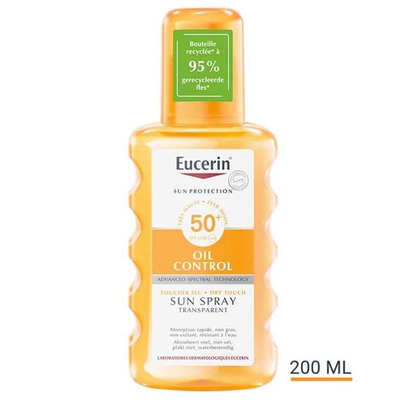 Eucerin Sun Oil Control Dry Touch Sun Spray Transparent SPF50+ 200 ml.,ยูเซอริน ซัน สเปรย์ ออยล์ คอนโทรล , กันแดดยูเซอริน , กันแดด , กันแดด Eucerin 